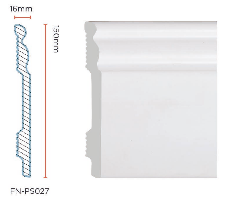 PS Skirting Board for Flooring 150*16mm FN-PS027