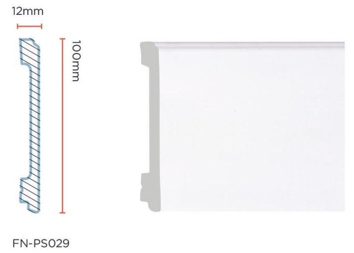 PS Skirting Board for Flooring 100*12mm FN-PS0029