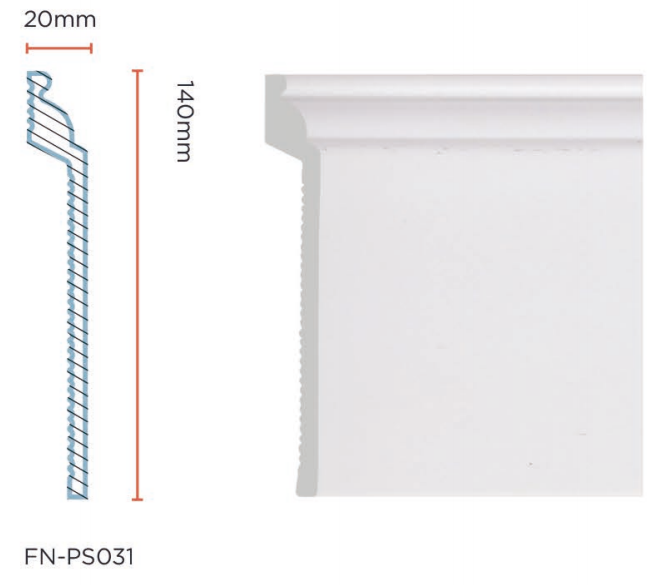 PS Skirting Board for Flooring 140*20mm FN-PS031