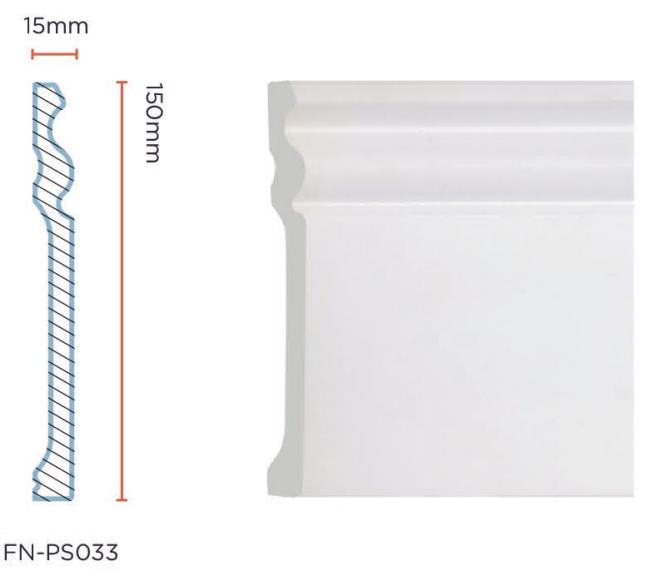 PS Skirting Board for Flooring 150*15mm FN-PS033