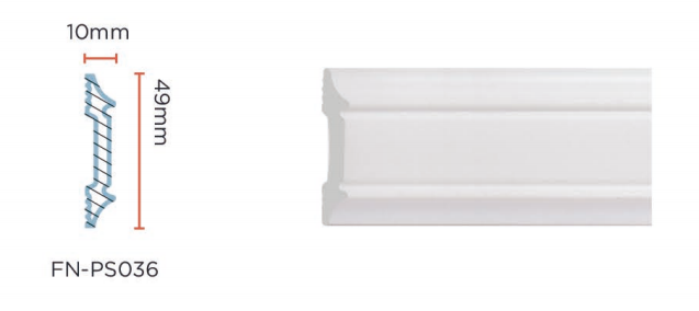 Customized PS Wall Molding for Interior walls 49*10mm FN-PS036
