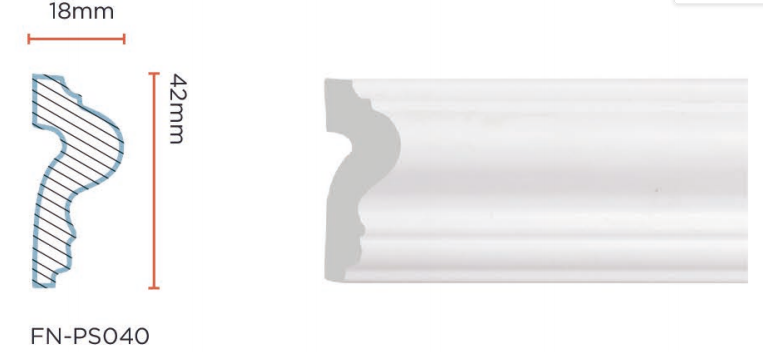 Customized PS Wall Molding for Interior walls 42*18mm FN-PS040