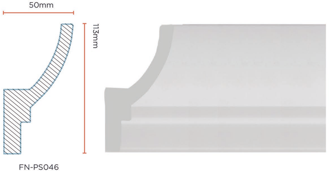 PS Crown Molding for Flooring 113*50mm FN-PS046