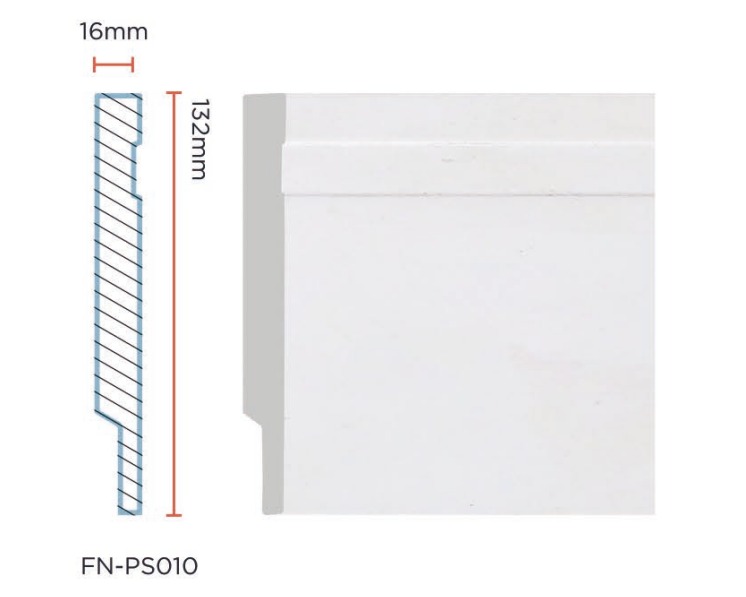 PS Skirting Board for Flooring 132*16mm FN-PS010