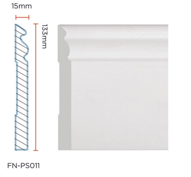 PS Skirting Board for Flooring 133*15mm FN-PS011